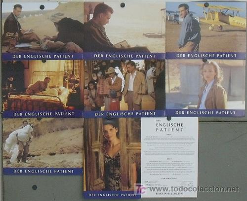 Kino: LH24 EL PACIENTE INGLES RALPH FIENNES SET 8 FOTOCROMOS ORIGINAL ALEMAN