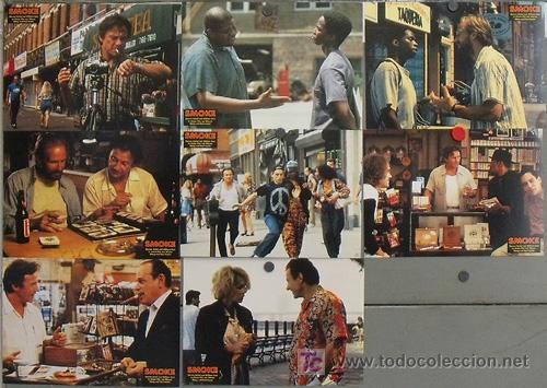 Cine: LI91 SMOKE HARVEY KEITEL ASHLEY JUDD WAYNE WANG SET 8 FOTOCROMOS ORIGINAL ALEMAN