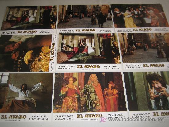 Cine: el avaro - miguel bose - laura antonelli - christopher lee- 9 fotocromos del estreno