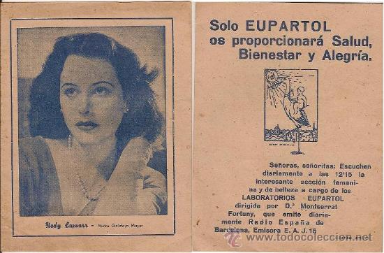Cinema: 0056 - HEDY LAMMAR- METRO GOLDWYN MAYER - CON PUBLICIDAD LABORATORIOS EUPARTOL