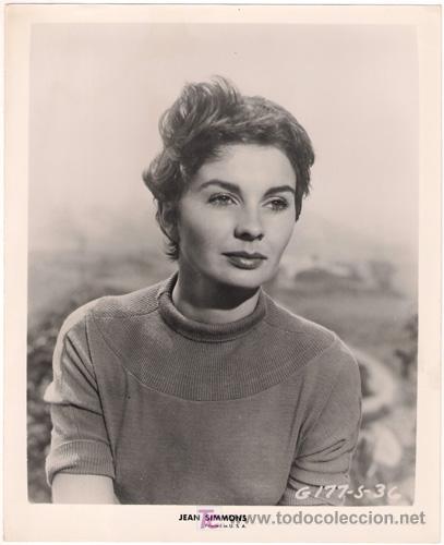 Cin&eacute;ma: FCJ 11939D JEAN SIMMONS FOTO B/N ORIGINAL AMERICANA