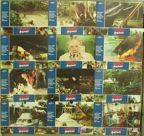 Cinema: QC96 COCODRILO ASESINO TERROR SET COMPLETO DE 12 FOTOCROMOS ORIGINAL ESTRENO