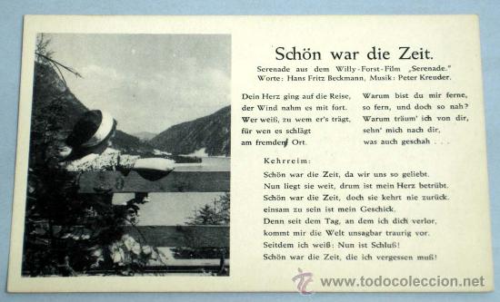 Cinema: Postal Serenade Willy Forst Film Alemania Sch&ouml;n war die Zeit 1937