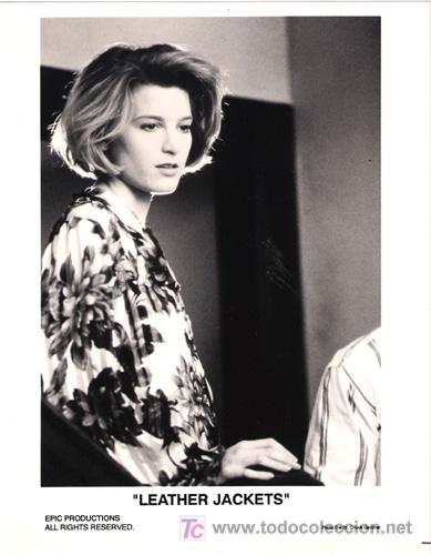 Cin&eacute;ma: FCJ 4200 BRIDGET FONDA LEATHER JACKETS FOTO ORIGINAL B/N AMERICANA