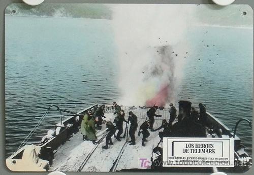Cinema: ME86 LOS HEROES DE TELEMARK KIRK DOUGLAS RICHARD HARRIS FOTOCROMO CARTON ORIGINAL ESPA&Ntilde;OL