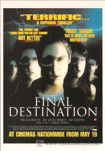 Cine: SCO352 col. cinemascope DESTINO FINAL ALI LARTER 10x15 cm POSTAL A ELEGIR 13x10&euro; - 50x30&euro;
