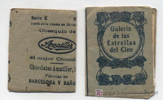 Kino: Galeria de las Estrellas de Cine.Lote de dos libritos. Chocolates Amatller. A&ntilde;os 20