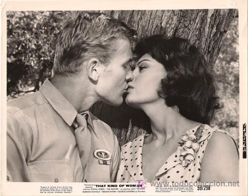 Cine: FCJ 11964D SOFIA LOREN TAB HUNTER ESA CLASE DE MUJER FOTO B/N ORIGINAL AMERICANA