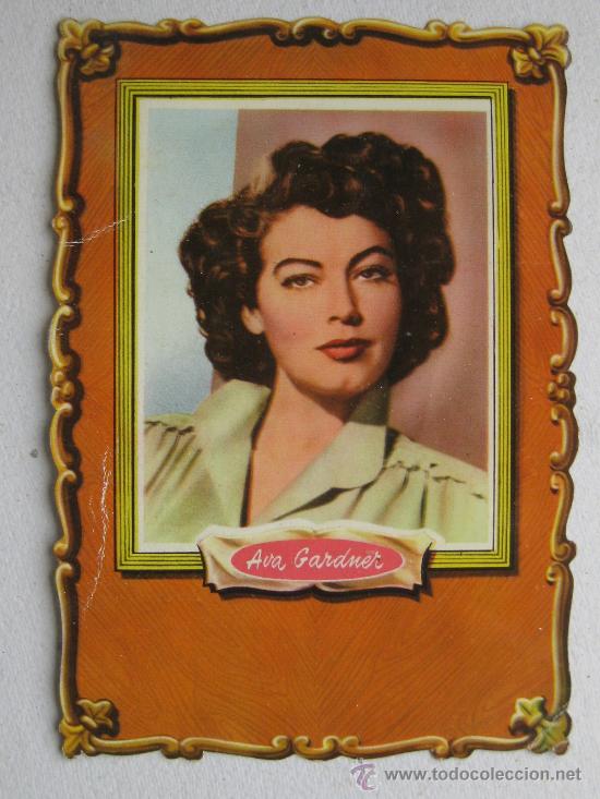 Cine: TARJETON TROQUELADO AVA GARDNER - U-1351 FOTO R.K.O.RADIO - RARISIMA