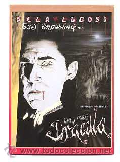 Cine: DRACULA, con Bela Lugosi. POSTAL.