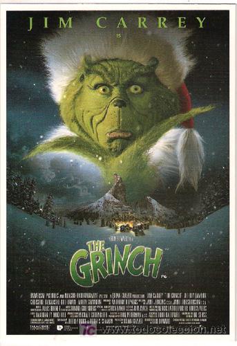Cine: SCO428 col. cinemascope THE GRINCH JIM CARREY 10x15 cm POSTAL A ELEGIR 13x10&euro; - 50x30&euro;
