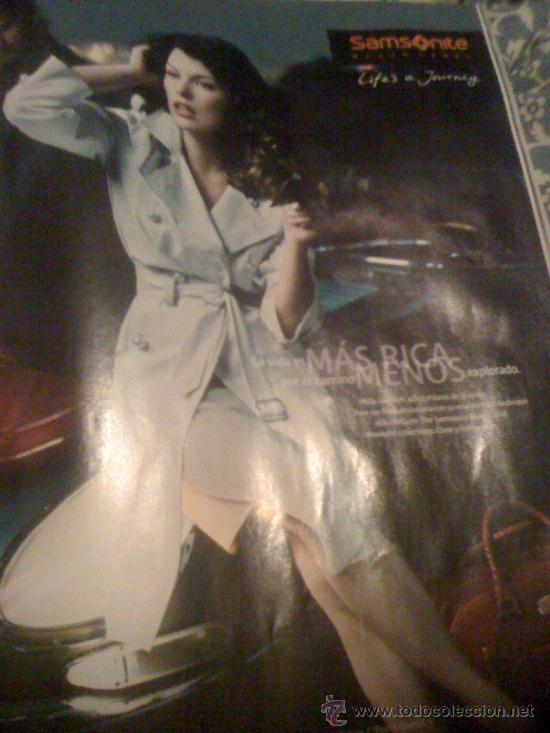 Cine: Publicidad de Samsonite. Con Milla Jovovich. P&aacute;gina de prensa.