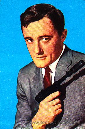 Cin&eacute;ma: POSTAL ROBERT VAUGHN DE LA SERIE T.V. EL AGENTE CIPOL