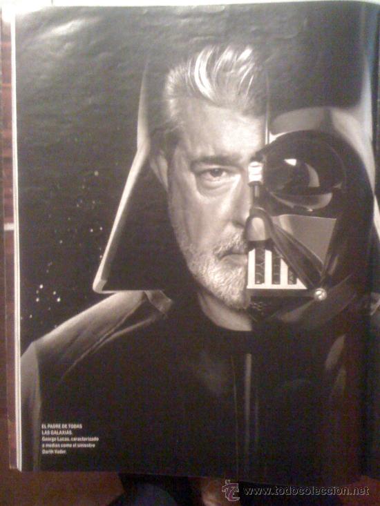 Cine: Dibujo de George Lucas / Dark Vader. P&aacute;gina de prensa.