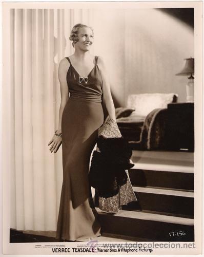 Cine: FCJ 13020D VERREE TEASDALE FOTO B/N ORIGINAL AMERICANA