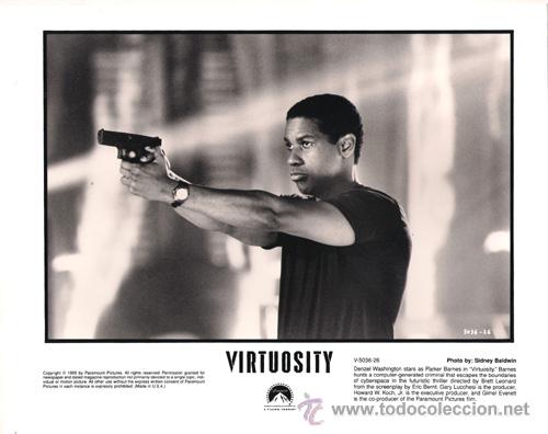 Kino: FCJ 5803 DENZEL WASHINGTON VIRTUOSITY FOTO B/N ORIGINAL AMERICANA