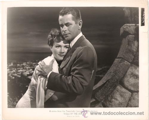 Cin&eacute;ma: FCJ 13877D ANNE BAXTER GLENN FORD FOLLOW THE SUN FOTO B/N ORIGINAL AMERICANA