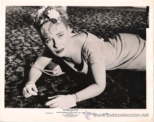 Kino: FCJ 13496D JOANNE WOODWARD LAS TRES CARAS DE EVA FOTO B/N ORIGINAL AMERICANA