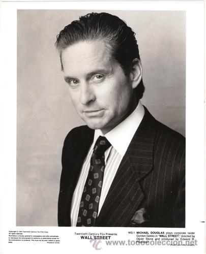 Cin&eacute;ma: FCJ 5877 MICHAEL DOUGLAS WALL STREET OLIVER STONE FOTO B/N ORIGINAL AMERICANA
