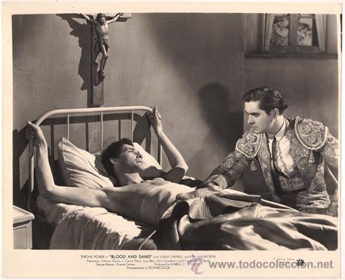 Kino: FCJ 10928D TYRONE POWER JOHN CARRADINE SANGRE Y ARENA FOTO B/N ORIGINAL AMERICANA