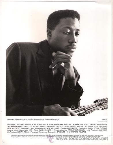 Kino: FCJ 6347 WESLEY SNIPES CUANTO MAS MEJOR MO BETTER BLUES SPIKE LEE FOTO ORIGINAL B/N AMERICANA