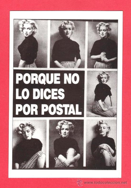 Cine: postal- marilyn monroe- actriz -porque no lo dices por postal - ed. post card -sin circular -a&ntilde;os 80