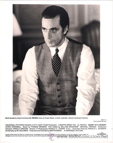 Kino: FCJ 6473 AL PACINO ESENCIA DE MUJER FOTO B/N ORIGINAL AMERICANA