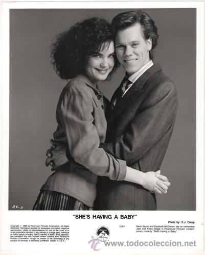 Kino: FCJ 6729 KEVIN BACON ELIZABETH MCGOVERN LA LOCA AVENTURA DEL MATRIMONIO FOTO B/N ORIGINAL AMERICANA