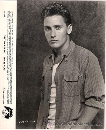 Kino: FCJ 6895 EMILIO ESTEVEZ THAT WAS THEN THIS IS NOW  FOTO B/N ORIGINAL AMERICANA