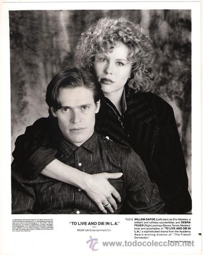 Cinema: FCJ 6928 WILLEM DAFOE DEBRA FEUER VIVIR Y MORIR EN LOS ANGELES FOTO B/N ORIGINAL AMERICANA