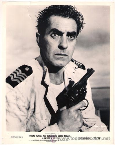 Cinema: FCJ 13215D TYRONE POWER SEVEN WAVES AWAY ABANDON SHIP FOTO B/N ORIGINAL AMERICANA