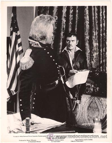 Cine: F29605D CHARLTON HESTON YUL BRYNNER LOS BUCANEROS FOTO B/N ORIGINAL AMERICANA