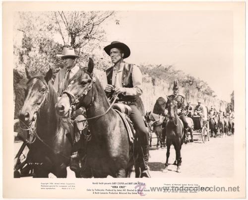 Cine: FCJ 11990D GARY COOPER BURT LANCASTER VERA CRUZ FOTO B/N ORIGINAL AMERICANA