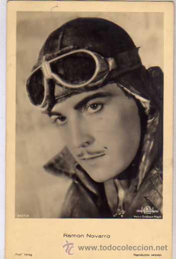 Cine: Postal. Cine. Ramon Novarro. Metro Goldwyn Mayer. Circulada en 1932. Aviacion. Avion.
