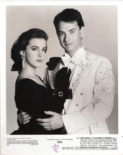Cin&eacute;ma: FCJ 7641 TOM HANKS ELIZABETH PERKINS BIG FOTO B/N ORIGINAL AMERICANA