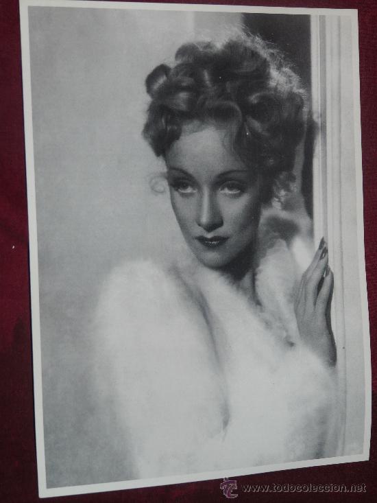 Cine: POSTAL/FICHA MARLENE DIETRICH -LOS 25 GRANDES MITOS DE HOLLYWOOD, N&ordm;9-