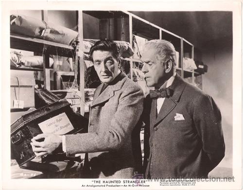 Kino: F9942D BORIS KARLOFF ANTHONY DAWSON THE HAUNTED STRANGLER FOTO B/N ORIGINAL AMERICANA