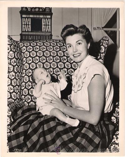 Cine: F27884D ESTHER WILLIAMS HIJO BEBE FOTO B/N ORIGINAL AMERICANA