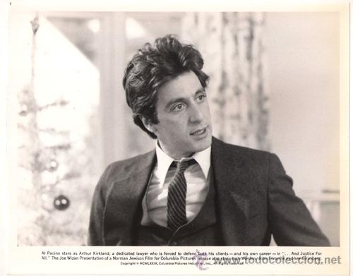 Cin&eacute;ma: FCJ 7903 AL PACINO JUSTICIA PARA TODOS FOTO B/N ORIGINAL AMERICANA