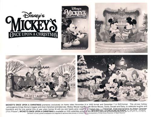 Cine: F5288 MICKEY'S ONCE UPON A CHRISTMAS WALT DISNEY FOTO B/N ORIGINAL AMERICANA
