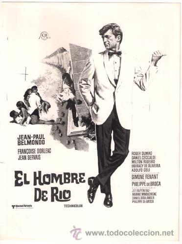 Cinema: F5369 EL HOMBRE DE RIO JEAN PAUL BELMONDO FRAN&Ccedil;OISE DORLEAC FOTO B/N ORIGINAL ESPA&Ntilde;OLA
