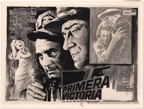 Cinema: F5457 PRIMERA VICTORIA JOHN WAYNE KIRK DOUGLAS FOTO B/N ORIGINAL ESPA&Ntilde;OLA
