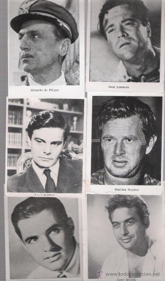 Kino: Lote de 6 cromo-tarjetas.(11,5x8,5). Al dorso: T&iacute;tulo de la pel&iacute;cula,Productora e Interpretes.