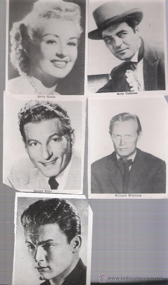 Kino: Lote de 5 cromo-tarjetas.(11,5x8,5). Al dorso: T&iacute;tulo de la pel&iacute;cula,Productora e Interpretes.