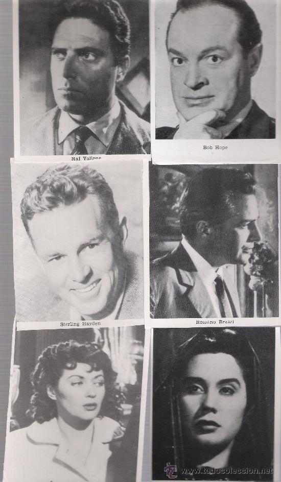 Kino: Lote de 6 cromo-tarjetas.(11,5x8,5). Al dorso: T&iacute;tulo de la pel&iacute;cula,Productora e Interpretes.