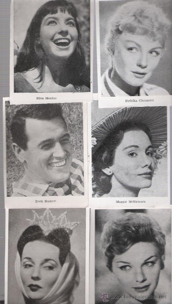 Kino: Lote de 6 cromo-tarjetas.(11,5x8,5). Al dorso: T&iacute;tulo de la pel&iacute;cula,Productora e Interpretes.