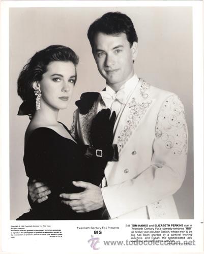 Kino: FCJ 8509 TOM HANKS ELIZABETH PERKINS BIG FOTO B/N ORIGINAL AMERICANA