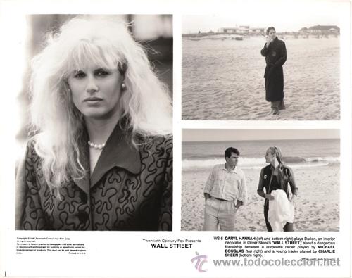 Cine: FCJ 8634 DARYL HANNAH MICHAEL DOUGLAS CHARLIE SHEEN WALL STREET FOTO B/N ORIGINAL AMERICANA