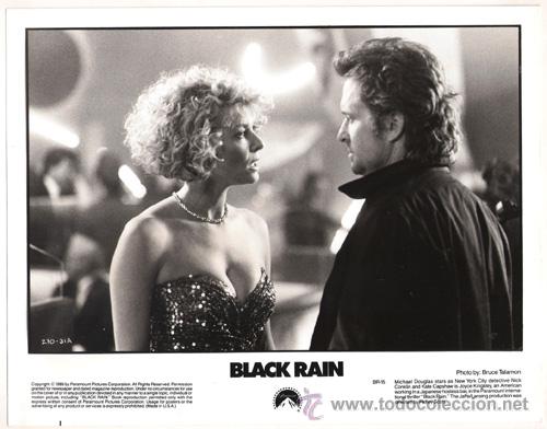 Kino: FCJ 8747 MICHAEL DOUGLAS KATE CAPSHAW BLACK RAIN FOTO B/N ORIGINAL AMERICANA