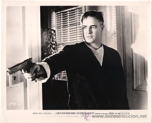 Cine: FCJ 13941D MARLON BRANDO REFLEJOS EN UN OJO DORADO FOTO B/N ORIGINAL AMERICANA